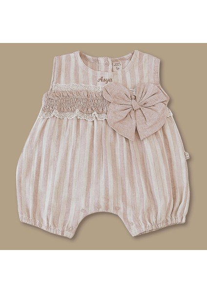 Isme Özel Nakışlı Pudra Krem Nostalji Bebek Elbise 6-9 Ay fırsatları