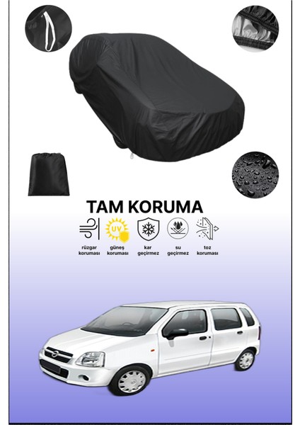 Siyah Opel Agila 1 Uyumlu Araba Brandası, Koruyucu Örtü, Oto Branda
