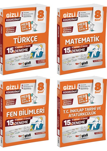Lgs 8. Sınıf 15'li Deneme Dörtlü Set -Meb Gibi Sordu Gizli Yayınları