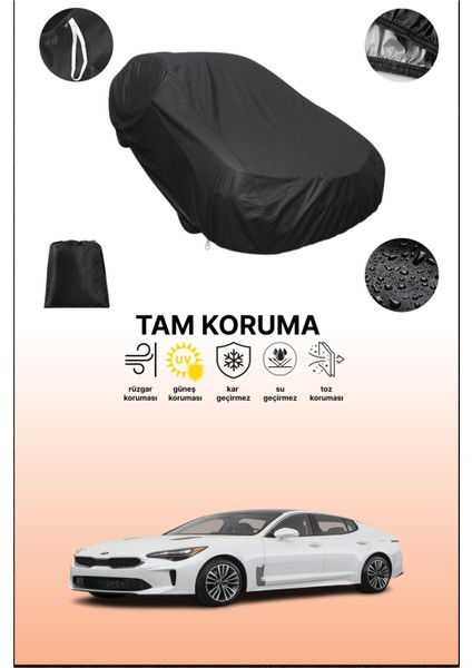 Siyah Kia Stinger 2017 - 2021 Uyumlu Araba Brandası, Koruyucu Örtü, Oto Branda