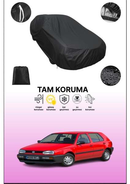 Siyah Volkswagen Golf Iıı 5 Kapılı 1992 - 1997 Uyumlu Araba Brandası, Koruyucu Örtü, Oto Branda
