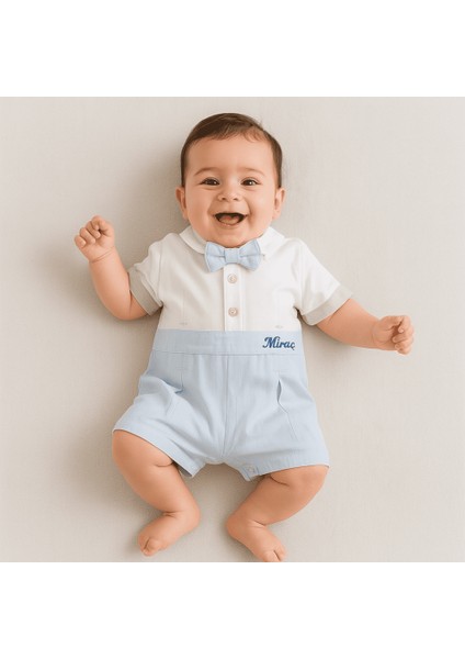 Isme Özel Nakışlı Mavi Casual Bebek Elbise 3 Ay fiyatları