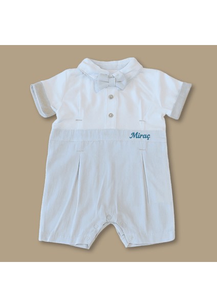 Isme Özel Nakışlı Mavi Casual Bebek Elbise 3 Ay modelleri