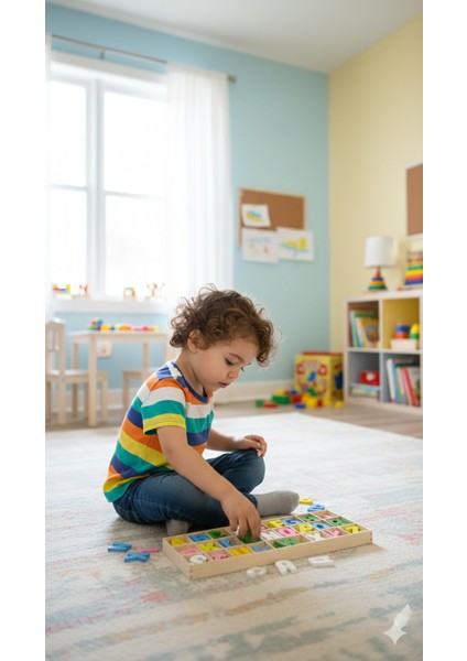 Ahşap Puzzle Alfabe Harfleri Öğrenme Eğitici Bul Tak- Yap Boz Oyuncak