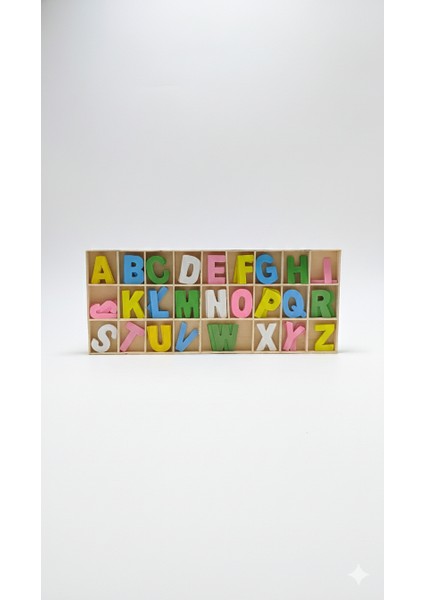 Ahşap Puzzle Alfabe Harfleri Öğrenme Eğitici Bul Tak- Yap Boz Oyuncak fırsatları