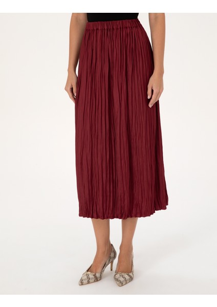 Kadın Vişne A Kesim Dokuma Etek 50315695-VR223 fiyatları