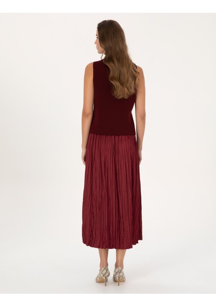 Kadın Vişne A Kesim Dokuma Etek 50315695-VR223 fırsatları