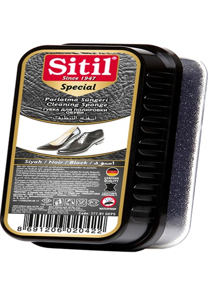 Sitil Geniş Kutulu Parlatıcı Sünger Special - Siyah