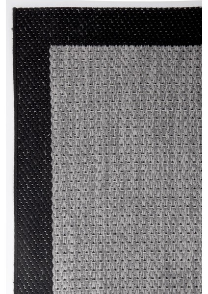 Türkmen Siesta 1505 Siyah Halı Kilim Kaymaz Taban Yıkanabilir Salon Mutfak Kesme Yolluk