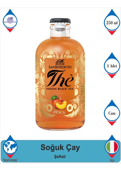 Indıan Black Tea Peach 250 ml x 4