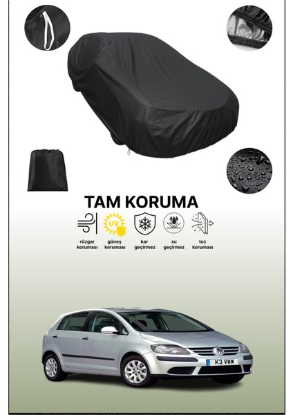 Siyah Volkswagen Golf Plus 2005 - 2008 Uyumlu Araba Brandası, Koruyucu Örtü, Oto Branda