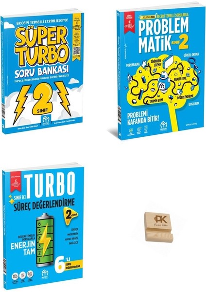 Model 2. Sınıf Tüm Dersler Soru Bankası Problemmatik ve Süreç Denemeleri 3lü Set + Telefon Standı
