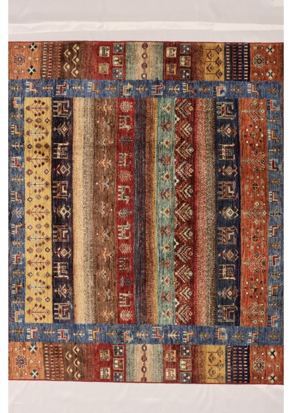 El Dokuma Afgan Halı Yün Kök Boya Gebbeh Kırmızı fırsatları