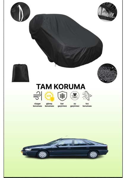 Siyah Renault Safrane 1992 - 1996 Uyumlu Araba Brandası, Koruyucu Örtü, Oto Branda
