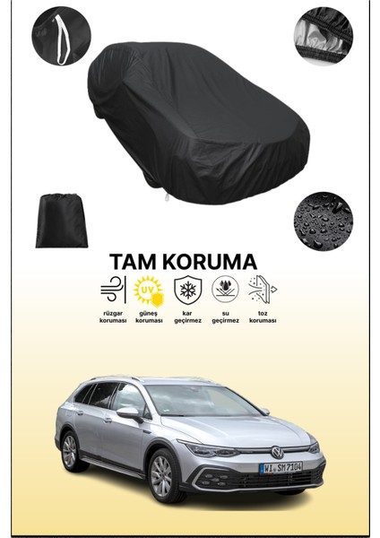 Siyah Volkswagen Golf 8 Alltrack Uyumlu Araba Brandası, Koruyucu Örtü, Oto Branda