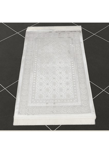 Kişiye Özel Nakış Işlemeli Saf Ipek Kadife Kumaştan Beyaz Renk Hediyelik Seccade indirimleri