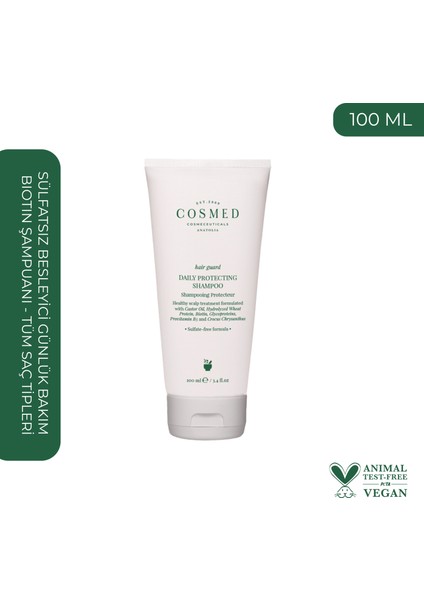 Hair Guard Daily Protecting Shampoo - Sülfatsız, Tuzsuz Besleyici Günlük Bakım Biotin Şampuanı - Tüm Saç Tipleri 100 ml