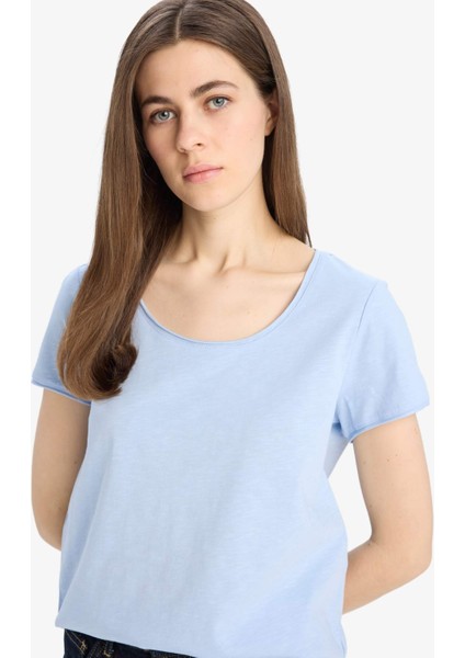 Regular Fit Yuvarlak Yaka Basic Düz Kısa Kollu Tişört K1508AZ25SM