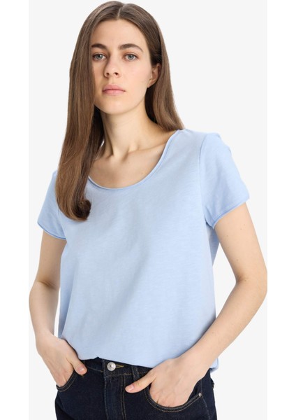 Regular Fit Yuvarlak Yaka Basic Düz Kısa Kollu Tişört K1508AZ25SM