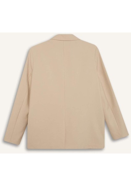 Kruvaze Yaka Cepli Blazer Ceket