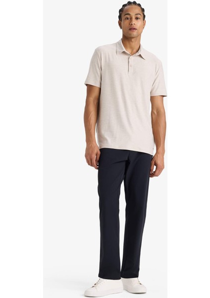 Esnek Kumaş Standart Fit Polo Yaka Sporcu Kısa Kollu Tişört D9241AX25SP