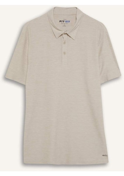 Esnek Kumaş Standart Fit Polo Yaka Sporcu Kısa Kollu Tişört D9241AX25SP