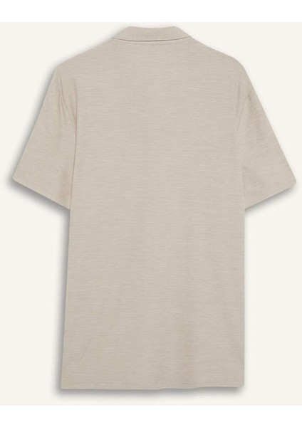 Esnek Kumaş Standart Fit Polo Yaka Sporcu Kısa Kollu Tişört D9241AX25SP