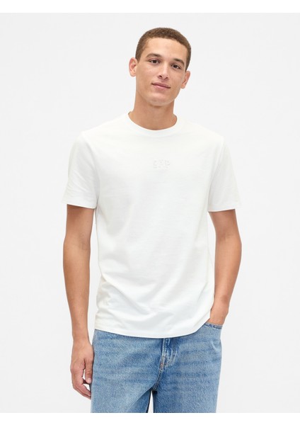 Erkek Beyaz Everyday Soft Gap Mini Logo T-Shirt