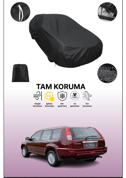 Siyah Nissan X-Trail 2001 - 2003 Uyumlu Araba Brandası, Koruyucu Örtü, Oto Branda