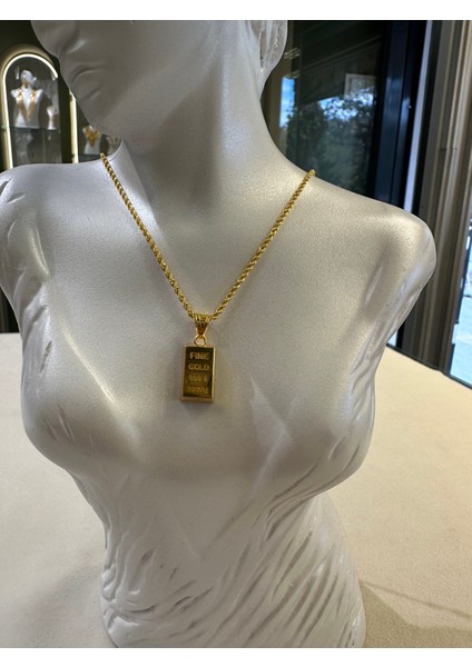 3.26 gr (Gram) Külçe Kolye Ucu Singapur Zincir KOMBINI14 Ayar Altın modelleri