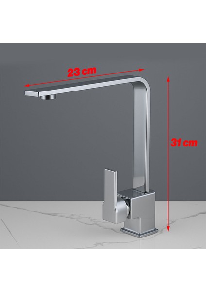 Mutfak Evye Bataryası Krom 360 Derece Döner Başlıklı Dayanıklı Su Tasarruflu Lavabo Musluğu fırsatları