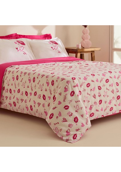 Luvio %100 Pamuk Çift Kişilik Nevresim Takımı Pembe fiyatları
