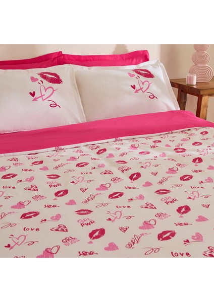 Luvio %100 Pamuk Çift Kişilik Nevresim Takımı Pembe modelleri
