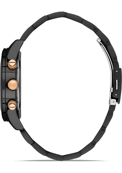 Ferro Siyah Çelik Kordon Erkek Kol Saati Fonksiyonları Aktif 3 Atm Su Geçirmez TH-FM31320A-G modelleri