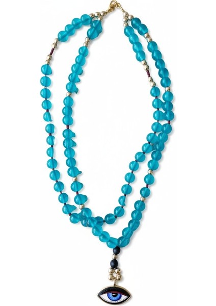 Gözüm Sende Serisi Mavi Ceyt Kolye modelleri