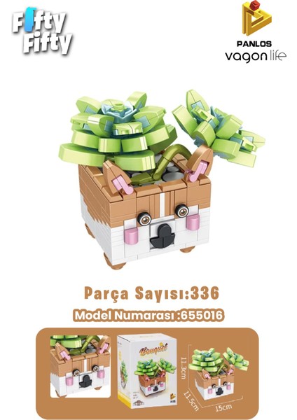 Panlos Mini Potted Plant Serisi Tilki Figürü 336 Parça Oyuncak Yapım Seti -FFP655016