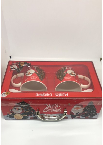 Noel Baba Temalı Taşıma Çantası,kaşıklı 2'li Kupa Set fiyatları