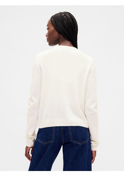 Kadın Kırık Beyaz Cashsoft Crop Hırka fırsatları