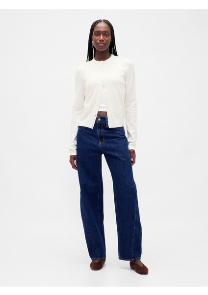 Kadın Kırık Beyaz Cashsoft Crop Hırka indirimleri