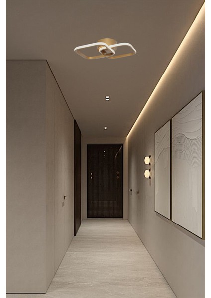 Ey Shop Modern Eskitme İkili Kare 3 Renk Kumandalı (Beyaz&sarı&günışığı) LED Avize Antre Koridor Hol Oda modelleri