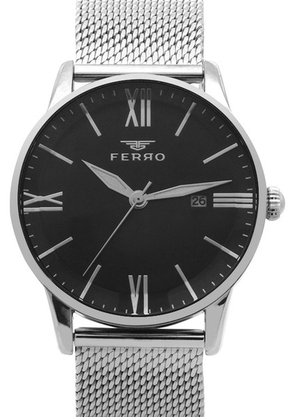 Ferro Gümüş Renk Hasır Kordonlu Erkek Kol Saati TH-F11182C-A2