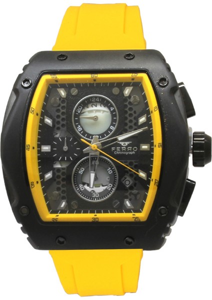 Ferro Sarı Renk Silikon Kordunlu Erkek Kol Saati TH-FM31351DWT-ZN