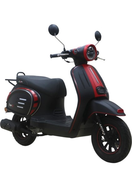 Super 50CC Scooter Motosiklet Siyah Kırmızı