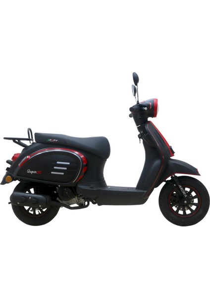 Super 50CC Scooter Motosiklet Siyah Kırmızı fiyatları