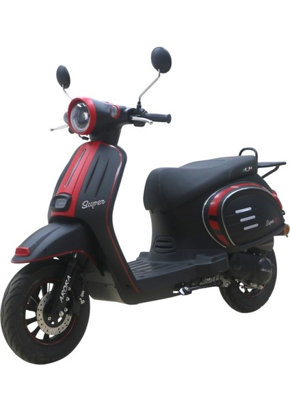 Super 50CC Scooter Motosiklet Siyah Kırmızı modelleri