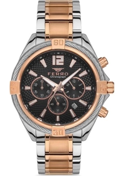 Ferro Çelik-Silikon Değiştirebilir Çift Kordunlu Erkek Kol Saati TH-FM31248DA-E2