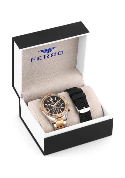 Ferro Çelik-Silikon Değiştirebilir Çift Kordunlu Erkek Kol Saati TH-FM31248DA-E2 modelleri