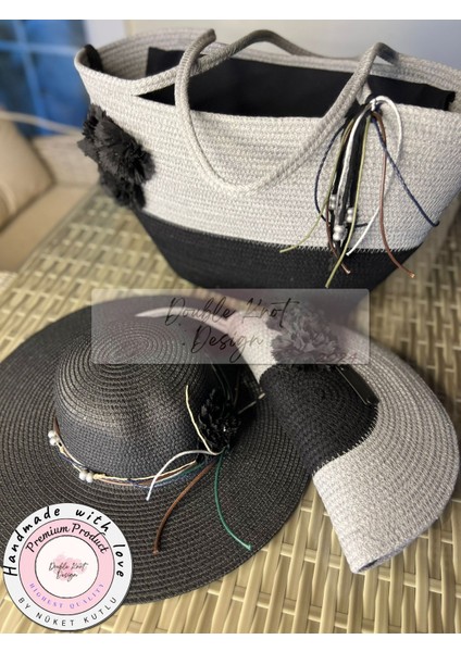 Vero 3lü Takım Plaj Çantası , El Çantası Clutch, Şapka, Totebag,çanta, Yazlık, Hediyelik, fırsatları