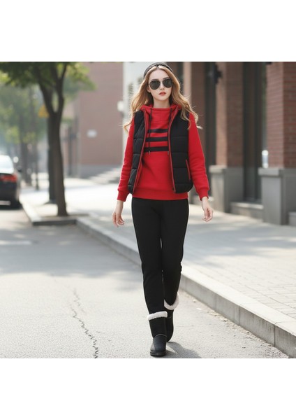 Kışlık Sevgili Kombini Kadın Üçlü Eşofman