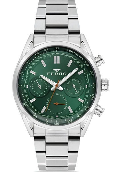 Ferro Gümüş Renk Çelik Kordon Erkek Kol Saati Fonksiyonları Aktif 3 Atm Su Geçirmez TH-FM11588AWT-A6